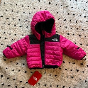 Infant North Face jacket - pink & black
